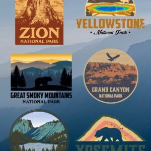 Vintage National Park Sticker Packs