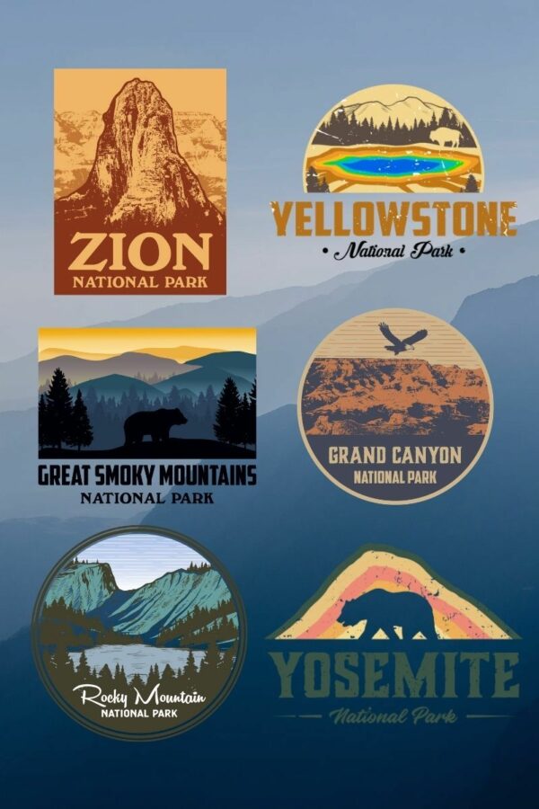 Vintage National Park Sticker Packs